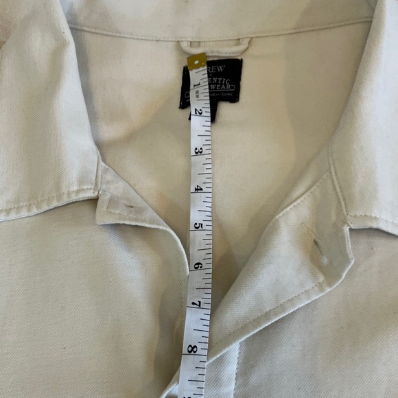 J.Crew Cream Button-Up Shirt Jacket - Picture 8 of 9